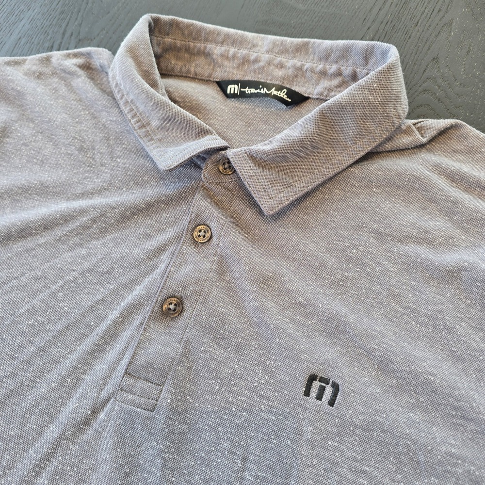 Travis Mathew Mens Grey Heathered Short Sleeve Golf Polo Shirt XXL 123280
